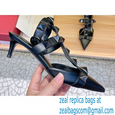 Valentino Heel 4.5cm Roman Stud Pumps With Tonal Studs Black 2022