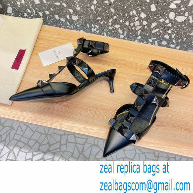 Valentino Heel 4.5cm Roman Stud Pumps With Tonal Studs Black 2022