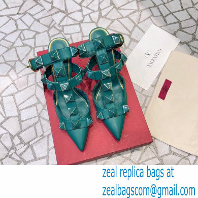 Valentino Heel 8cm Roman Stud Pumps With Enameled Studs Green 2022