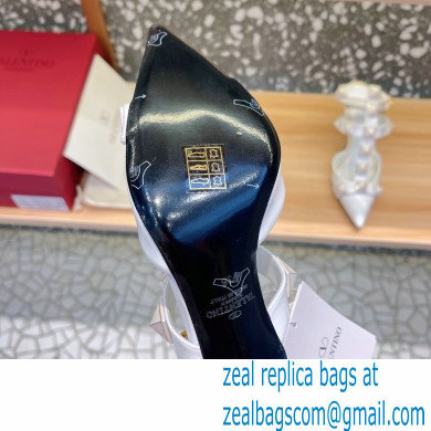 Valentino Heel 8cm Roman Stud Pumps With Enameled Studs White 2022