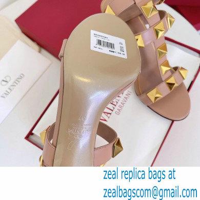 Valentino Heel 8cm Roman Stud Sandals Nude 2022