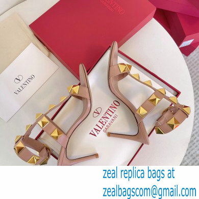 Valentino Heel 8cm Roman Stud Sandals Nude 2022