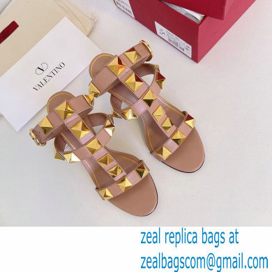 Valentino Heel 8cm Roman Stud Sandals Nude 2022