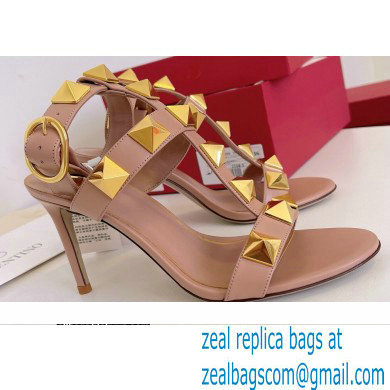 Valentino Heel 8cm Roman Stud Sandals Nude 2022