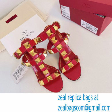 Valentino Heel 8cm Roman Stud Sandals Red 2022