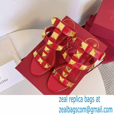 Valentino Heel 8cm Roman Stud Sandals Red 2022