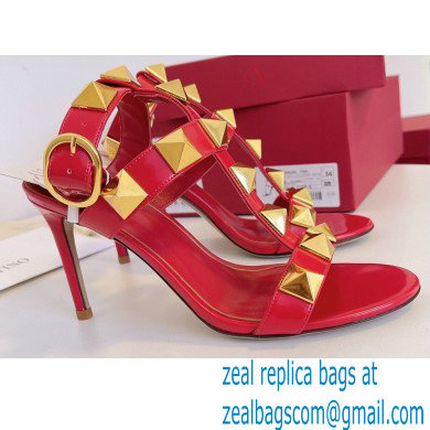 Valentino Heel 8cm Roman Stud Sandals Red 2022