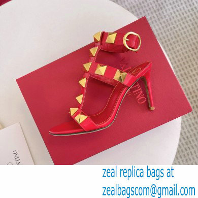 Valentino Heel 8cm Roman Stud Sandals Red 2022