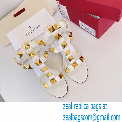 Valentino Heel 8cm Roman Stud Sandals White 2022
