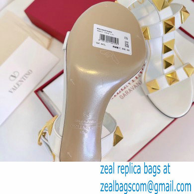 Valentino Heel 8cm Roman Stud Sandals White 2022