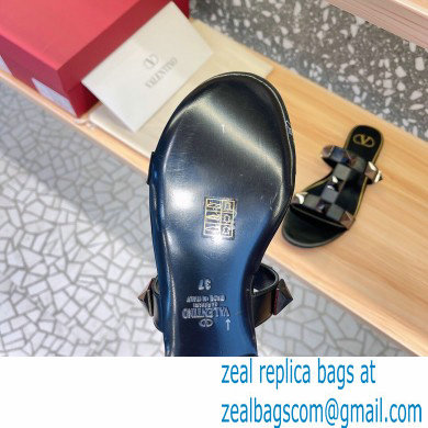 Valentino Roman Stud Flat Slide Sandals With Tonal Studs Black 2022