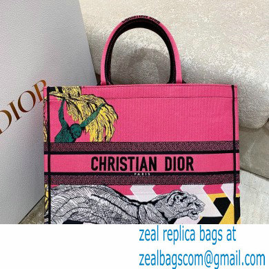 dior Multicolor Toile de Jouy Zoom Pop Embroidery large Book Tote - Click Image to Close