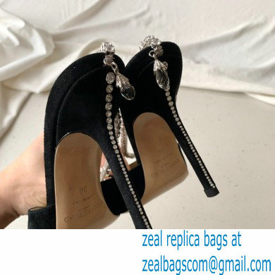 jimmy choo 10cm heel saeda black suede pumps with crystal embellishment - Click Image to Close