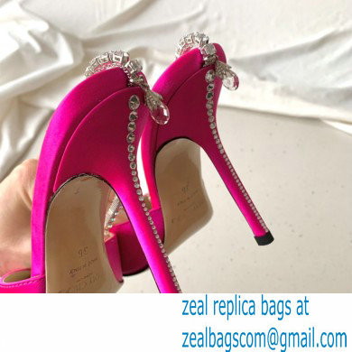 jimmy choo 10cm heel saeda fuchsia satin pumps with crystal embellishment - Click Image to Close