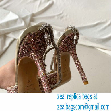 jimmy choo 10cm heel saeda pink sequins pumps with crystal embellishment - Click Image to Close