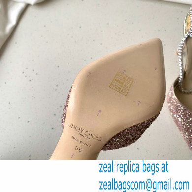 jimmy choo 10cm heel saeda pink sequins pumps with crystal embellishment