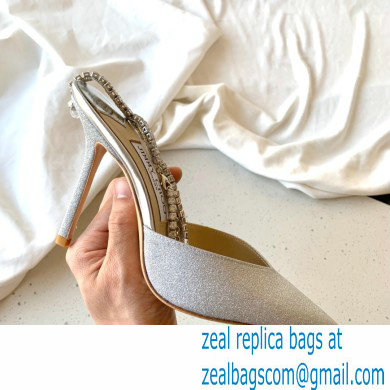 jimmy choo 10cm heel saeda silver sequins pumps with crystal embellishment - Click Image to Close