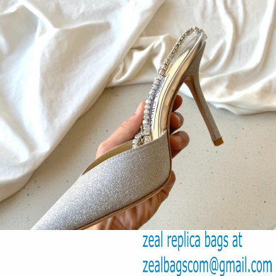 jimmy choo 10cm heel saeda silver sequins pumps with crystal embellishment