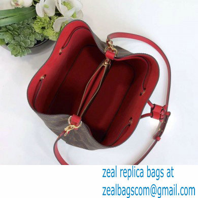 louis vuitton Monogram canvas NeoNoe MM bucket bag RED