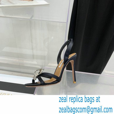 Aquazzura Heel 10.5cm Babe Sandals Satin Black 2022
