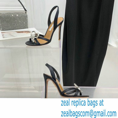 Aquazzura Heel 10.5cm Babe Sandals Satin Black 2022