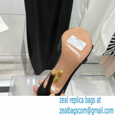 Aquazzura Heel 10.5cm Babe Sandals Satin Black 2022