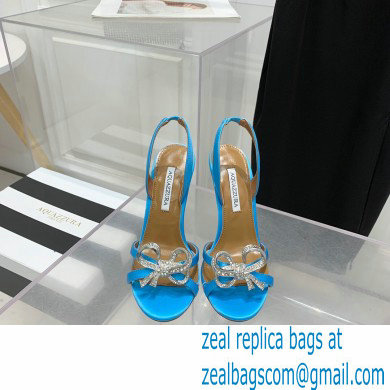 Aquazzura Heel 10.5cm Babe Sandals Satin Blue 2022