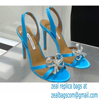 Aquazzura Heel 10.5cm Babe Sandals Satin Blue 2022