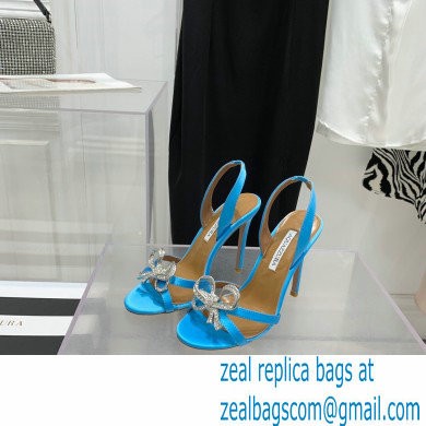 Aquazzura Heel 10.5cm Babe Sandals Satin Blue 2022