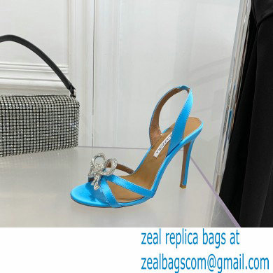 Aquazzura Heel 10.5cm Babe Sandals Satin Blue 2022