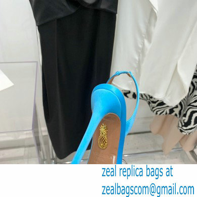 Aquazzura Heel 10.5cm Babe Sandals Satin Blue 2022