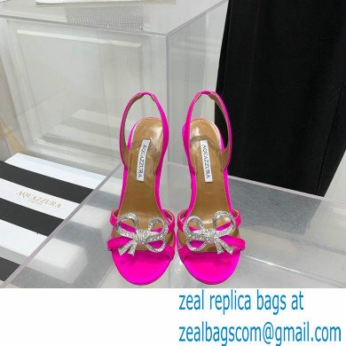 Aquazzura Heel 10.5cm Babe Sandals Satin Fuchsia 2022