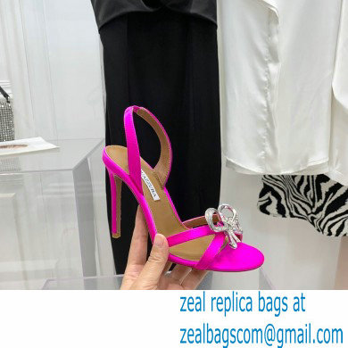 Aquazzura Heel 10.5cm Babe Sandals Satin Fuchsia 2022