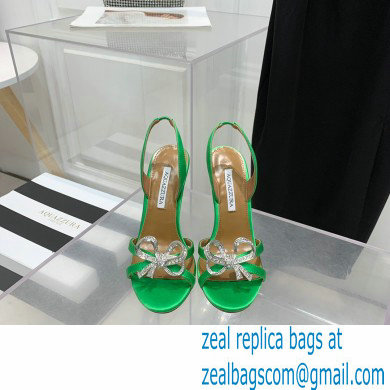 Aquazzura Heel 10.5cm Babe Sandals Satin Green 2022