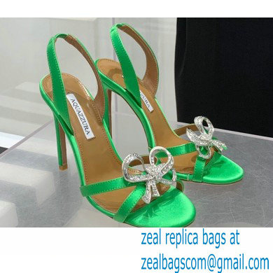 Aquazzura Heel 10.5cm Babe Sandals Satin Green 2022