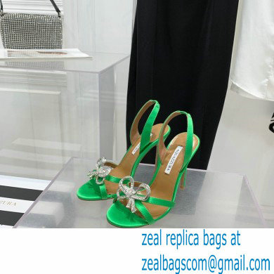 Aquazzura Heel 10.5cm Babe Sandals Satin Green 2022