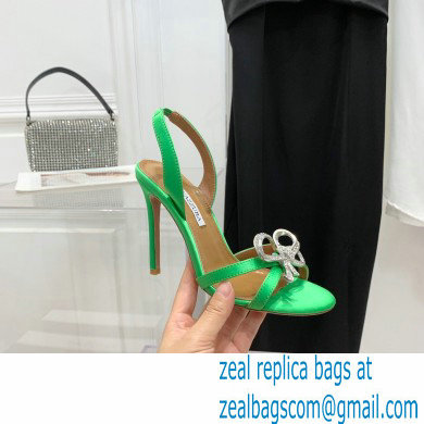 Aquazzura Heel 10.5cm Babe Sandals Satin Green 2022