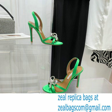 Aquazzura Heel 10.5cm Babe Sandals Satin Green 2022