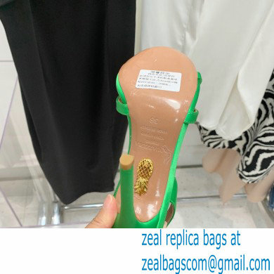 Aquazzura Heel 10.5cm Babe Sandals Satin Green 2022