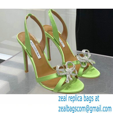 Aquazzura Heel 10.5cm Babe Sandals Satin Light Green 2022