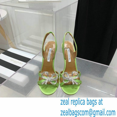 Aquazzura Heel 10.5cm Babe Sandals Satin Light Green 2022