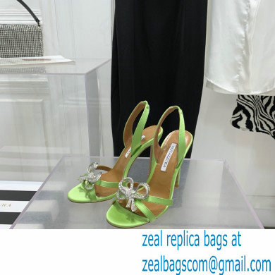 Aquazzura Heel 10.5cm Babe Sandals Satin Light Green 2022