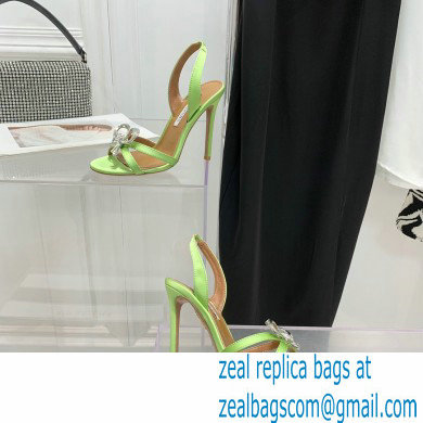 Aquazzura Heel 10.5cm Babe Sandals Satin Light Green 2022