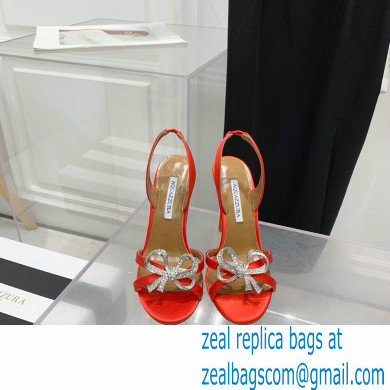 Aquazzura Heel 10.5cm Babe Sandals Satin Red 2022
