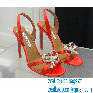 Aquazzura Heel 10.5cm Babe Sandals Satin Red 2022