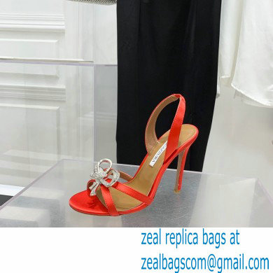 Aquazzura Heel 10.5cm Babe Sandals Satin Red 2022