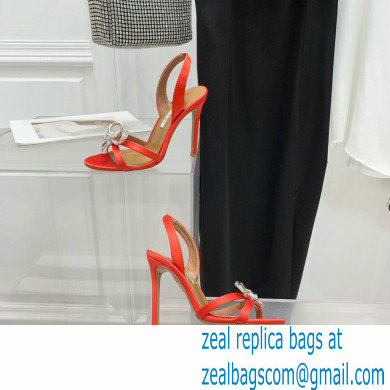 Aquazzura Heel 10.5cm Babe Sandals Satin Red 2022