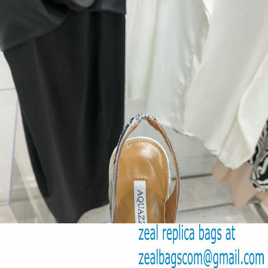 Aquazzura Heel 10.5cm Babe Sandals Satin Silver 2022