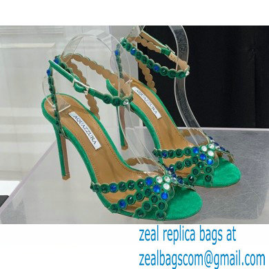 Aquazzura Heel 10.5cm Tequila Plexi Sandals Green 2022