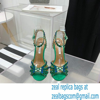 Aquazzura Heel 10.5cm Tequila Plexi Sandals Green 2022